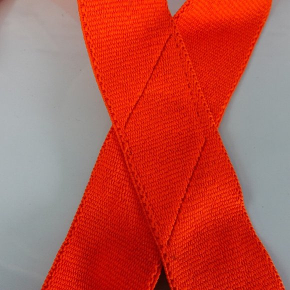 PELICAN Suspender Mens Orange‎ Silver Clip On Adjustable Stretch Solid X Back - Picture 3 of 8